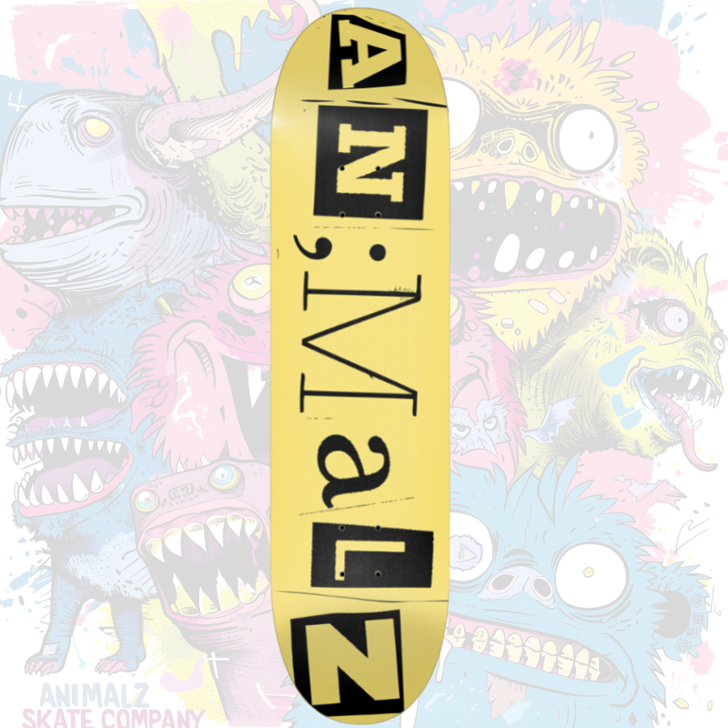 8.5" Black and Yellow Main Logo Deck